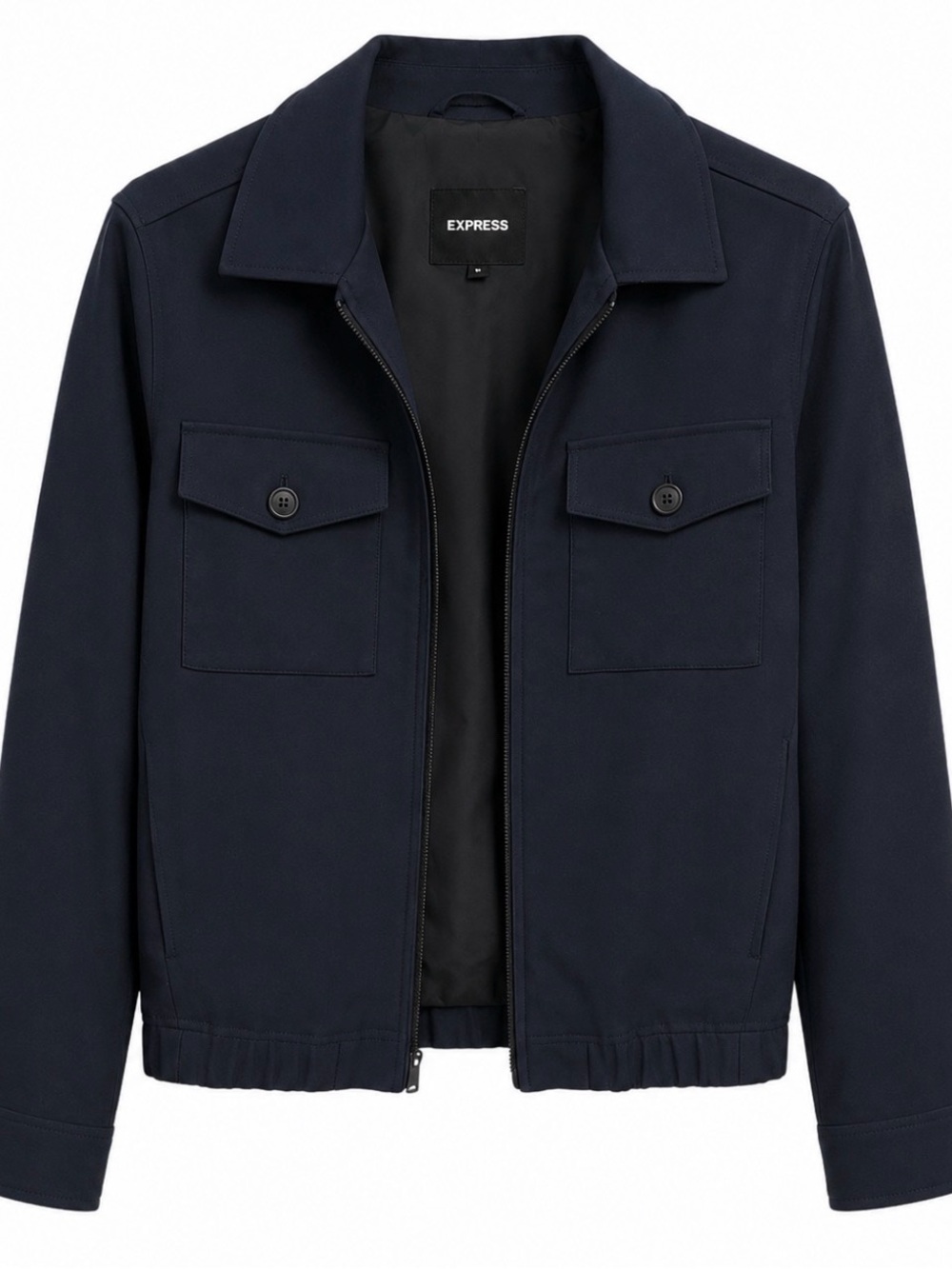 Express Men's Navy Lightweight Zip Shirt Jacket
